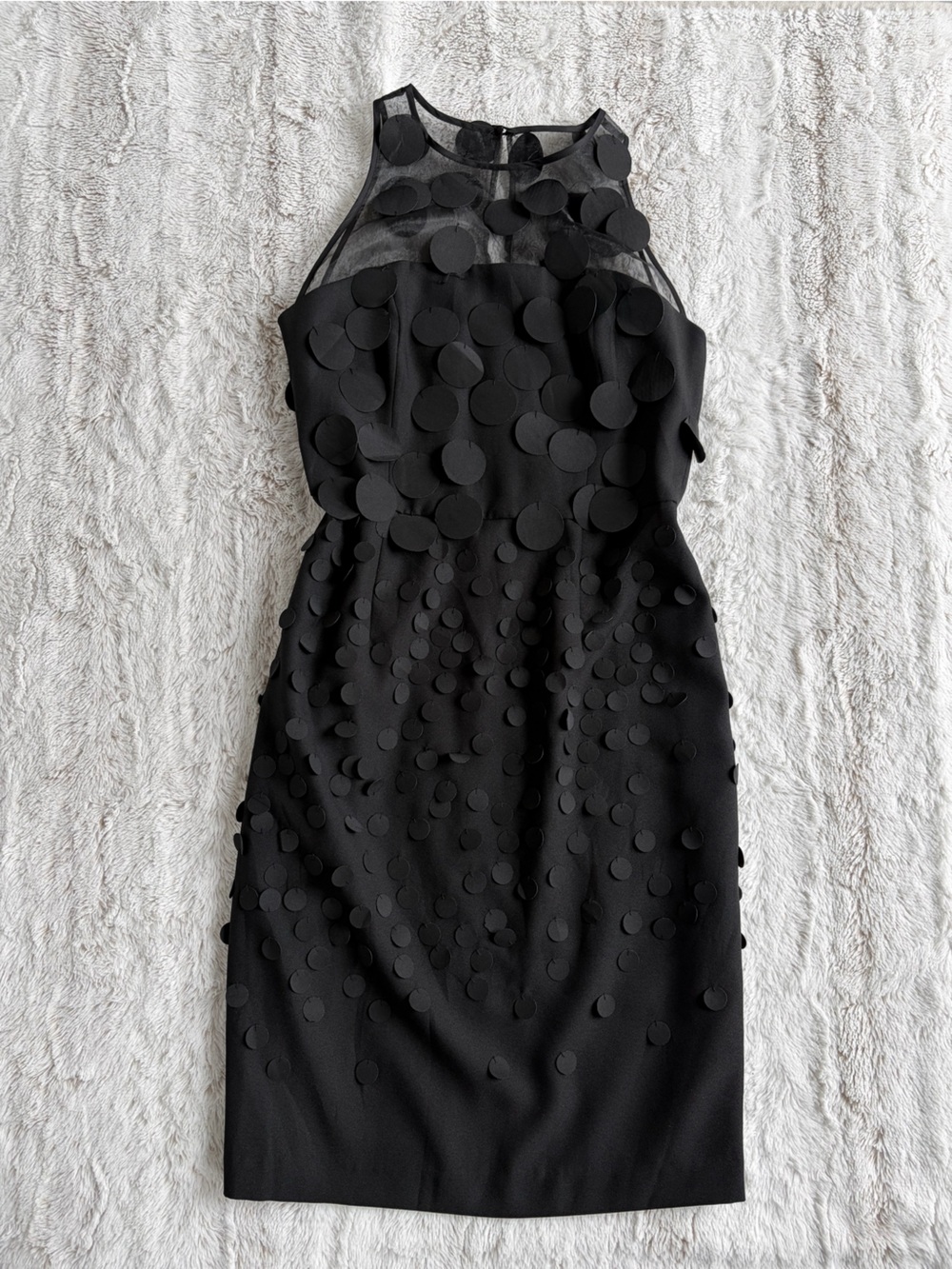 Anthropologie Maeve Effervescence Dress 3D Appliqué LBD Cocktail Mod Y2K Party